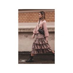 Spódnica z falbanami Jolie Four Autumn Black. Różowe spódniczki damskie Elevenstory, bez wzorów. Za 219,00 zł.