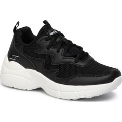 Sneakersy SKECHERS - BOBS PRIMO 33124BLK Black. Czarne półbuty damskie Skechers, na co dzień, bez wzorów, ze skóry ekologicznej, bez obcasa, bez zapięcia. W wyprzedaży za 199,99 zł.