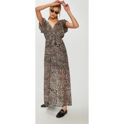 Answear - Sukienka Animal me. Szare sukienki damskie ANSWEAR, na co dzień, l, bez wzorów, z poliesteru, casualowe, bez kołnierzyka, bez rękawów, maxi, rozkloszowane. W wyprzedaży za 129,90 zł.