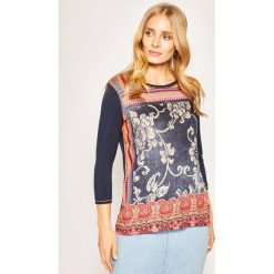 Bluzka Desigual Granada 20SWTKBP. Niebieskie koszule damskie Desigual, s, bez wzorów, bez kołnierzyka, bez rękawów. Za 199,00 zł.