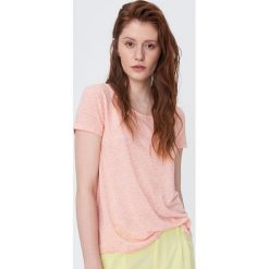 Lekka koszulka basic - Pomarańczowy. Pomarańczowe koszulki damskie Sinsay, s, bez wzorów, bez kołnierzyka, bez rękawów. Za 24,99 zł.