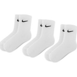 Zestaw 3 par wysokich skarpet unisex NIKE - SX7676 100 Biały. Białe skarpetki damskie Nike, bez wzorów, z elastanu. Za 49,00 zł.