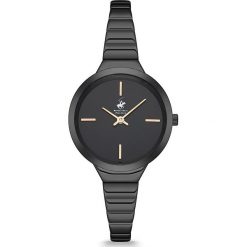 Zegarek kwarcowy w kolorze czarnym. Czarne, analogowe zegarki damskie Beverly Hills Polo Club, metalowe. W wyprzedaży za 269,95 zł.