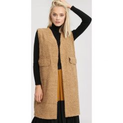 Camelowa Kamizelka Big Castle. Brązowe kamizelki damskie Renee, s, casualowe, długie. Za 129,99 zł.
