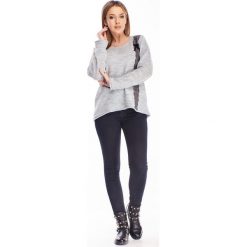 Sweter z koronkowym lampasem szary. Szare swetry damskie z koronki. Za 87,53 zł.