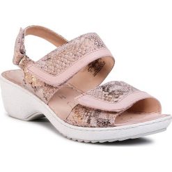 Sandały CAPRICE - 9-28250-24 Rose Comb 504. Różowe klapki damskie Caprice, bez wzorów, ze skóry, bez obcasa, na obcasie. W wyprzedaży za 189,00 zł.