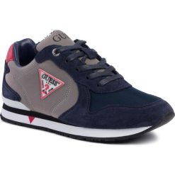 Sneakersy GUESS - Glorym Jr FJ8GLO FAB12 020G. Niebieskie trampki chłopięce Guess, z aplikacjami, z zamszu, na sznurówki. Za 339,00 zł.
