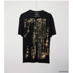 Gold Ukiyoe black t-shirt man. Czarne t-shirty męskie Pakamera, m, bez wzorów, z wiskozy, bez kołnierzyka. Za 149,00 zł.