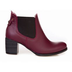 Sztyblety na obcasie - skóra naturalna - model 455 - kolor bordowy. Czerwone botki damskie Zapato, na zimę, ze skóry, klasyczne, na wysokim obcasie, na obcasie, bez zapięcia. W wyprzedaży za 279,30 zł.