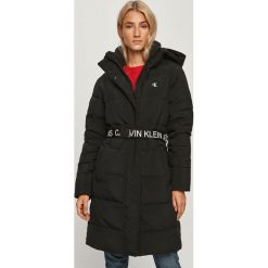 Calvin Klein Jeans - Kurtka. Czarne kurtki damskie Calvin Klein Jeans, s, w paski, z poliesteru, długie. Za 1049,00 zł.