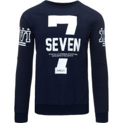 Bluzy męskie: Bluza męska z nadrukiem granatowa (bx1192)