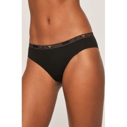 Emporio Armani - Figi (2-pack). Czarne majtki damskie xs, z elastanu. W wyprzedaży za 99,90 zł.