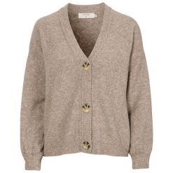 Cream Sweter Angha beżowy melanż female beżowy L (40/42). Brązowe swetry damskie Cream, m, bez wzorów, prążkowane, klasyczne, bez rękawów, bez kaptura. Za 329,00 zł.