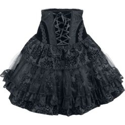 Minispódniczki: KuroNeko UB Corset Skirt Spódnica Mini czarny