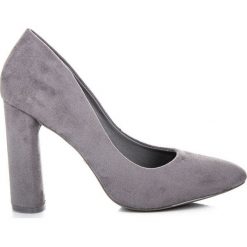 Czółenka: ELEGANCKIE CZÓŁENKA NA SŁUPKU IDEAL SHOES odcienie szarości i srebra