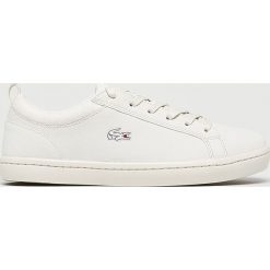 Lacoste - Buty Straightset. Białe buty sportowe damskie Lacoste, bez wzorów, ze skóry, sportowe. W wyprzedaży za 259,90 zł.