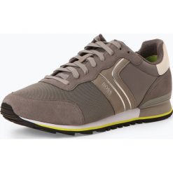 BOSS Athleisure - Tenisówki męskie z dodatkiem skóry – Parkour_Runn_nymx2, szary. Szare trampki męskie BOSS Athleisure, bez wzorów, ze skóry, bez zapięcia. Za 749,95 zł.