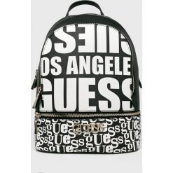Guess Jeans - Plecak. Czarne plecaki damskie Guess Jeans, z nadrukiem, z bawełny. Za 629,90 zł.