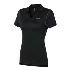 Bluzki sportowe damskie: Odlo Koszulka damska Polo shirt s/s Anelle czarna r. L