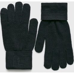 Trussardi Jeans - Rękawiczki. Niebieskie rękawiczki męskie Trussardi Jeans, bez wzorów, z wełny. W wyprzedaży za 89,90 zł.