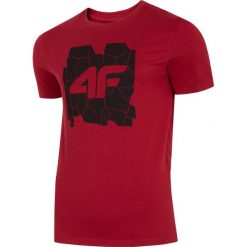 T-shirt męski TSM007 - czerwony melanż. Czerwone koszulki męskie 4f, m, bez wzorów, bez kołnierzyka. Za 44,99 zł.