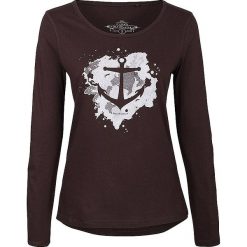 Koszulka w kolorze brązowym. Pomarańczowe t-shirty damskie marki Dreimaster, xs, z nadrukiem, z bawełny, z okrągłym kołnierzem. W wyprzedaży za 85,95 zł.