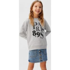 Mango Kids - Bluza dziecięca Dubliny6 110-164 cm. Szare bluzy dziewczęce Mango Kids, z nadrukiem, z bawełny, bez rękawów, bez kaptura. Za 59,90 zł.