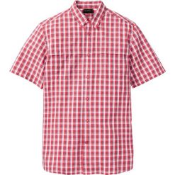 Koszula w kratę z naszywaną kieszonką na wys. piersi bonprix czerwony w kratę. Czerwone koszule męskie bonprix, xl, bez wzorów, bez kołnierzyka, bez rękawów. Za 74,99 zł.