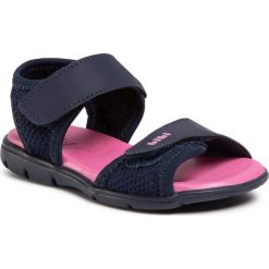 Sandały BIBI - Basic Sandals Mini 1101012 Naval/Pink New. Niebieskie sandały dziewczęce Bibi, ze skóry ekologicznej, bez zapięcia. Za 149,00 zł.