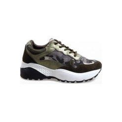 Zielone modne obuwie sportowe moro LT013. Zielone buty sportowe damskie ButyModne, moro, z tkaniny, sportowe. Za 77,68 zł.