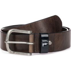 Trussardi Jeans pasek męski 71L00090-9Y099999 110 czarny. Czarne paski męskie Trussardi Jeans, w paski, z jeansu. Za 259,00 zł.