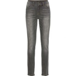 Dżinsy SKINNY bonprix jasnoszary denim "used". Szare jeansy damskie marki bonprix, z denimu. Za 59,99 zł.