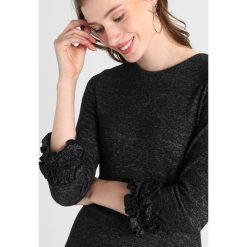 Sukienki: Dorothy Perkins Tall BRUSHED RUCH SLEEVE DRESS Sukienka dzianinowa charcoal