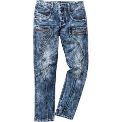 Dżinsy Regular Fit Straight bonprix niebieski "used". Niebieskie jeansy męskie bonprix, m, z haftami. Za 179,99 zł.