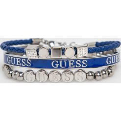Guess Jeans - Bransoletki (3-pack). Niebieskie bransoletki damskie Guess Jeans, z jeansu, metalowe. W wyprzedaży za 179,90 zł.