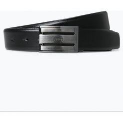 Joop - Męski pasek skórzany, czarny. Czarne paski męskie JOOP!, w paski, klasyczne. Za 249,95 zł.