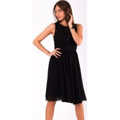 EVA & LOLA SUKIENKA CZARNY 51003-4. Czarne sukienki damskie EVA&LOLA, s, bez wzorów, bez kołnierzyka, bez rękawów. Za 152,21 zł.