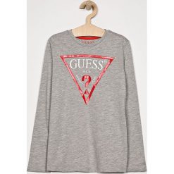 Guess Jeans - Longsleeve dziecięcy 118-175 cm. Niebieskie t-shirty chłopięce Guess Jeans, z nadrukiem, z bawełny, z długim rękawem. Za 89,90 zł.