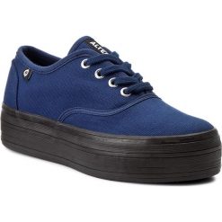 Tenisówki ALTERCORE - HF01-LOW Navy. Niebieskie półbuty damskie Altercore, na co dzień, bez wzorów, z gumy, bez obcasa, na płaskiej podeszwie, bez zapięcia. W wyprzedaży za 129,00 zł.