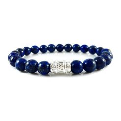 Bransoletka męska BLUE LIGHT. Niebieskie bransoletki męskie DIZARRO, z kryształem, złote. Za 180,00 zł.