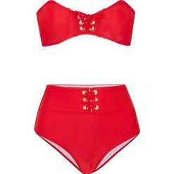 Bikini bandeau (2 części) bonprix czerwony. Czerwone stroje kąpielowe damskie bonprix, bez wzorów. Za 64,99 zł.