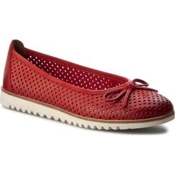 Baleriny TAMARIS - 1-22121-28 Chili 533. Czerwone baleriny damskie Tamaris, z materiału, na płaskiej podeszwie. W wyprzedaży za 199,00 zł.