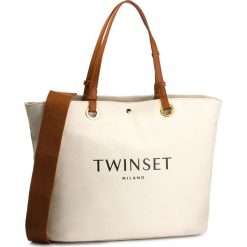 Torebka TWINSET - Shopping 191TO8202 Neve 00282. Brązowe torebki klasyczne damskie marki Twinset, bez wzorów, z materiału, klasyczne, bez dodatków. Za 589,00 zł.