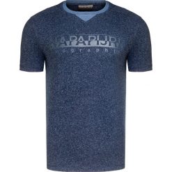 T-shirt NAPAPIJRI SIA Niebieski. Niebieskie t-shirty męskie marki Napapijri, z nadrukiem, z bawełny, z okrągłym kołnierzem. W wyprzedaży za 108,00 zł.
