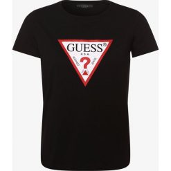 Guess Jeans - T-shirt damski, czarny. Czarne t-shirty damskie Guess Jeans, s, z nadrukiem, z jeansu, bez kołnierzyka. Za 129,95 zł.