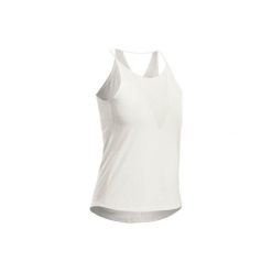 Koszulka turystyczna bez rękawów NH500 Fresh damska. Białe koszulki damskie QUECHUA, xl, bez wzorów, z bawełny, bez kołnierzyka, bez rękawów. Za 39,99 zł.