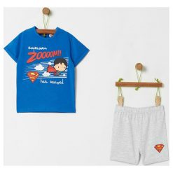 OVS - Piżama dziecięca X Superman 80-98 cm. Niebieskie piżamy chłopięce OVS, z nadrukiem, z bawełny, bez rękawów. Za 59,90 zł.