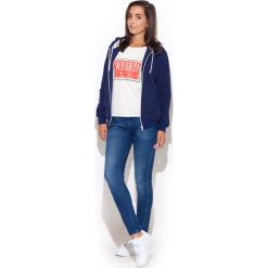Niebieska Damska Rozpinana Bluza z Kapturem. Niebieskie bluzy damskie Molly.pl, s, bez wzorów, z dzianiny, długie, z kapturem. Za 147,90 zł.