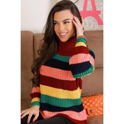 Sweter damski PIPIE. Bluzy damskie IVET, na jesień, w paski, z długim rękawem, długie, bez kaptura. W wyprzedaży za 79,00 zł.