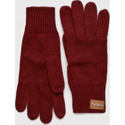 Pepe Jeans - Rękawiczki Elissa. Brązowe rękawiczki damskie Pepe Jeans, bez wzorów, z jeansu. W wyprzedaży za 79,90 zł.